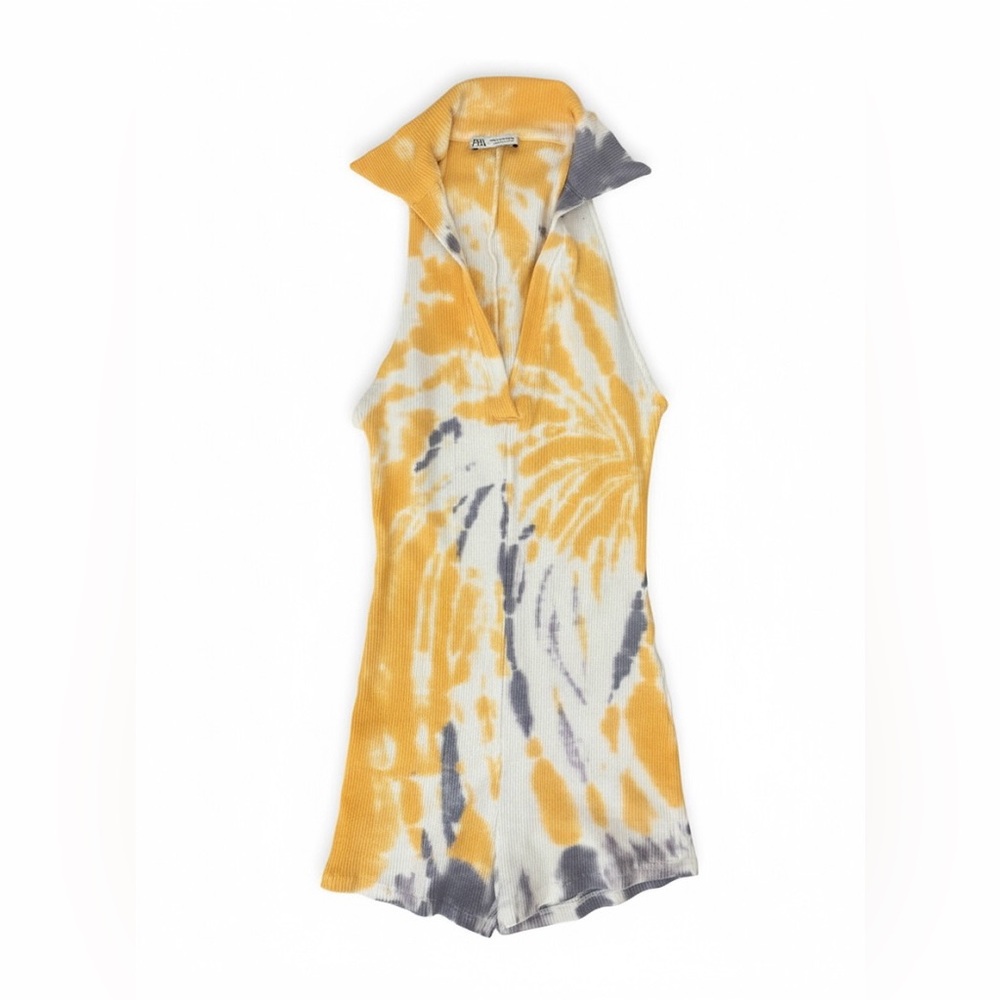Zara Yellow and Gray Backless Dress